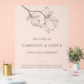 Clear Classy Unplugged Wedding Zeremony Acrylschild (Hochzeit)