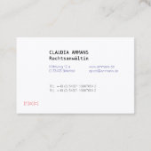 Clear, colorful, clear business card (3c) visitenkarte (Rückseite)