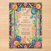 Clear Fiesta Folkart Blumenzettel Acryleinladungen (Vorderseite)