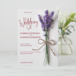 Clear Floral Blue Lavender Wedding Einladung