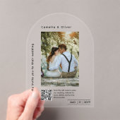 CLEAR FOTO Wedding Rett Date Modern QR Code UAWG Acryleinladungen (Insitu (Handheld))
