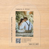 CLEAR FOTO Wedding Rett Date Modern QR Code UAWG Acryleinladungen (Vorderseite)