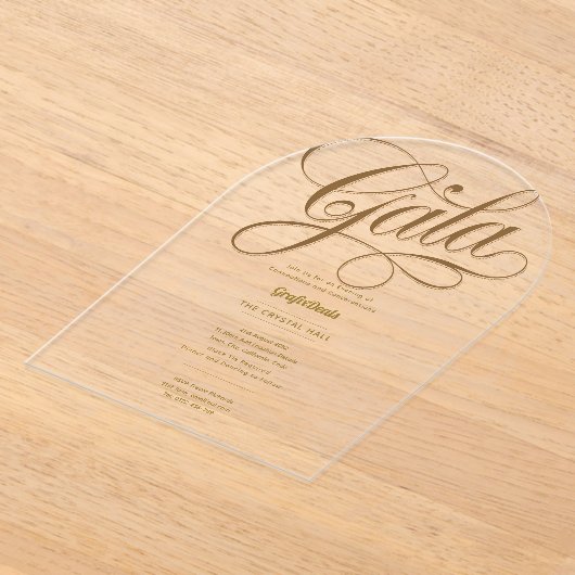 Clear Gala Business Wohltätigkeit Corporate Gold Acryleinladungen (Ablage )