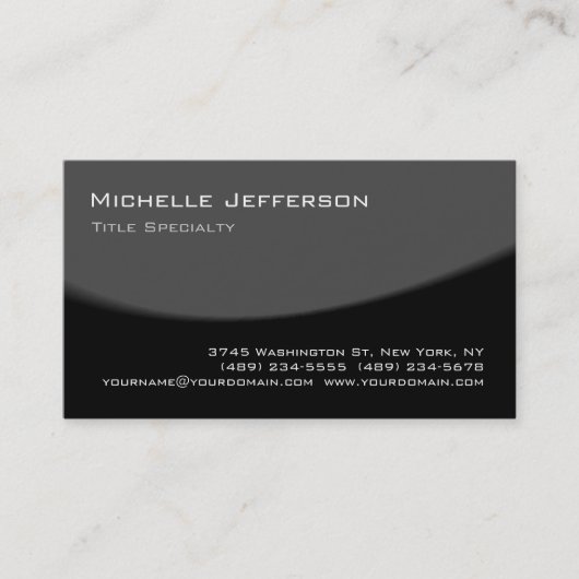 Clear Grau Black Pattern Trendy Business Card Visitenkarte (Vorderseite)