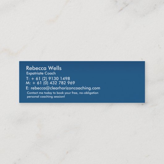 Clear_hORIZON_temp Mini Visitenkarte (Vorderseite)