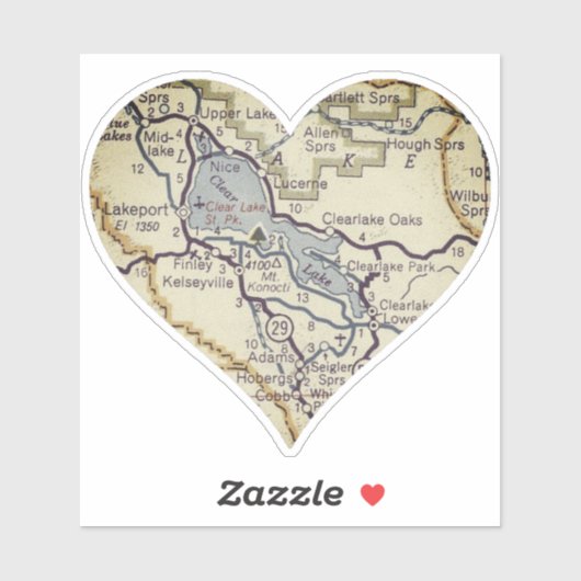 Clear Lake California Aufkleber (Blatt)