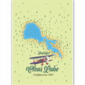 Clear Lake California USA Map Aufkleber (Vorderseite)