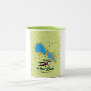Clear Lake California USA Map Zweifarbige Tasse