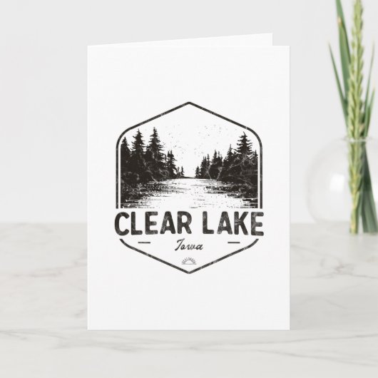 Clear Lake Iowa im Freien Vintage 1  Karte (Vorderseite)