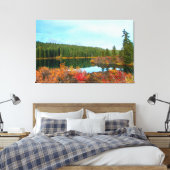 Clear Lake Oregon Herbst Gestohlene Canvas Print Leinwanddruck (Insitu (Schlafzimmer))