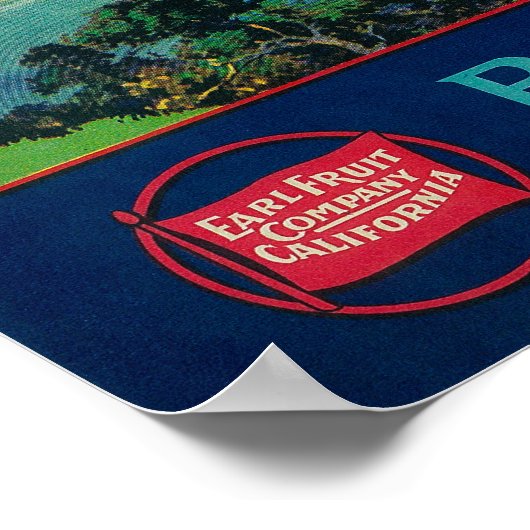 Clear Lake Peak Crate LabelLake Landkreis, CA Poster (Ecke)