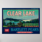 Clear Lake Peak Crate LabelLake Landkreis, CA Poster (Vorne)