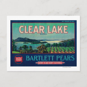 Clear Lake Peak Crate LabelLake Landkreis, CA Postkarte