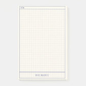 Clear Minimal Grid Custom Name Sticky Notepad Post-it Klebezettel (Vorderseite)