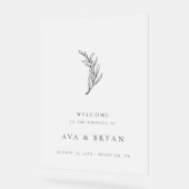Clear Minimalistic Botanical Wedding Welcome Sign Acrylschild (Winkel)