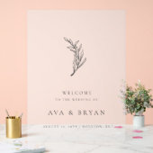 Clear Minimalistic Botanical Wedding Welcome Sign Acrylschild (Hochzeit)