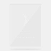 Clear Minimalistisch Olive Branch Wedding Welcome Acrylschild (Vorderseite)