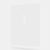 Clear Minimalistisch Olive Branch Wedding Welcome Acrylschild (Winkel)