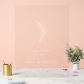 Clear Minimalistisch Olive Branch Wedding Welcome Acrylschild (Hochzeit)