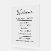 Clear Modern Small Business Hours Display Acrylschild (Winkel)