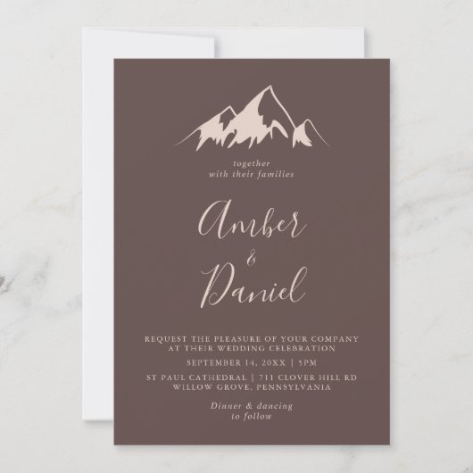 Clear Mountain Boho Back and Front Wedding Einladung (Vorderseite)