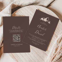 Clear Mountain Boho Back and Front Wedding Einladung