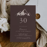 Clear Mountain Country 30. Geburtstag Party Einladung<br><div class="desc">Die Party Einladung aus dem 30. Jh. ist perfekt für eine rustikale Geburtstagsfeier. Das Design besticht durch einen idyllischen,  beigefarbenen Berg in Aquarelltönen.</div>