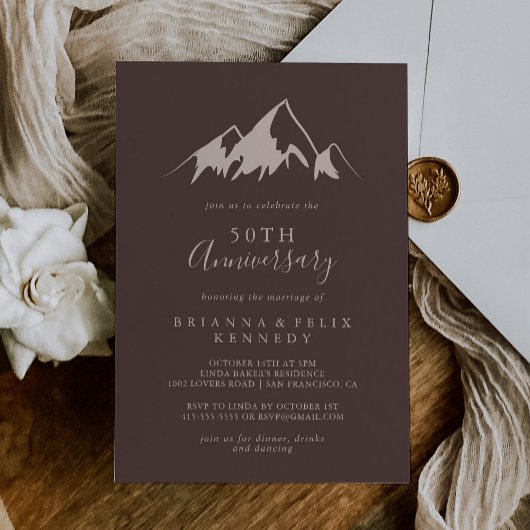 Clear Mountain Country 50. Hochzeitstag Einladung