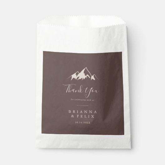 Clear Mountain Country Danke Hochzeit Geschenktütchen (Vorderseite)