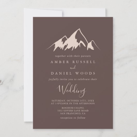 Clear Mountain Country Front & Back Wedding Einladung (Vorderseite)