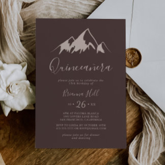 Clear Mountain Country Minimalistisch Quinceñera Einladung