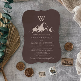 Clear Mountain Country Monogram Wedding Einladung