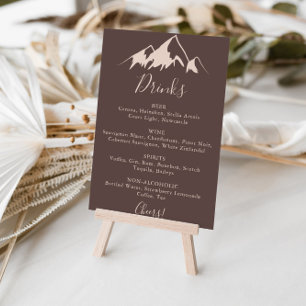 Clear Mountain Country Wedding Drinks Menü-Zeichen Poster
