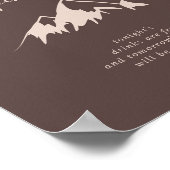 Clear Mountain Country Wedding Open Bar Sign Poster (Ecke)