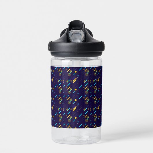 Clear plastic sippy cup with a dark blue sleeve trinkflasche (Vorne)