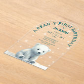 Clear Polar Bear Baby Erstgeburt Acryleinladungen (Ablage )