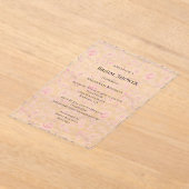 Clear Pretty Pink Roses Floral Bridal Shower Acryleinladungen (Ablage )