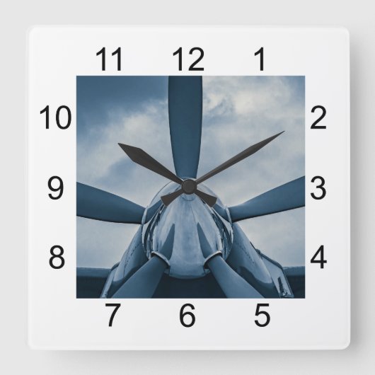 Clear Prop! Quadratische Wanduhr (Vorderseite)