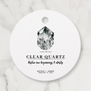 Clear Quartz Crystal Anfänge und Klarheit Hochzeit Geschenkanhänger