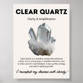 Clear Quarz Stone Crystal Bedeutung Poster