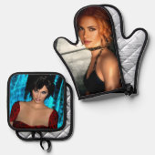 Clear Shadows and The World Behind the Eyes Ofenhandschuh & Topflappen-Set (Vorderseite/Rückseite)