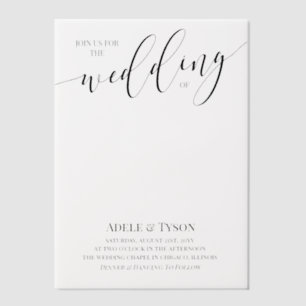 Clear Space schließt sich uns Black Calligraphy We Pergament Einladungen