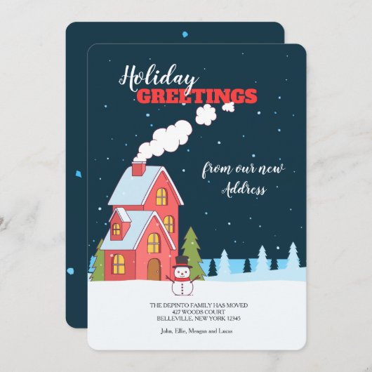 Clear Winter Night Open House Einladung (Vorne/Hinten)