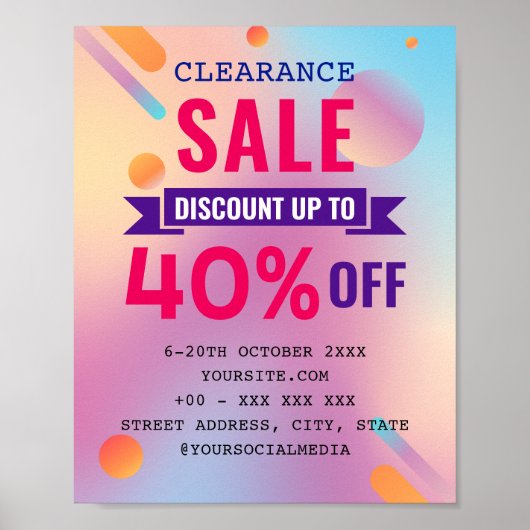 CLEARANCE SALE DISCOUNT POSTER (Vorne)