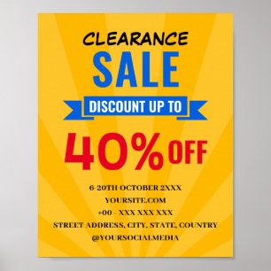 CLEARANCE SALE DISCOUNT POSTER