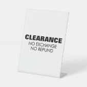 Clearance Sale, No Exchange No Refund Sign Sockelschild (Vorderseite)