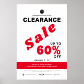 "Clearance Sale Store Business Discount Poster" Poster (Vorne)