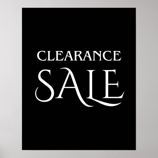 Clearance Sign, Black and White Boutique Sale Poster (Vorne)