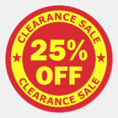 Clearance-Verkauf 25 % Runder Aufkleber (Vorderseite)