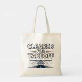 Cleared For Takeoff Aviation T-Shirt Tragetasche (Rückseite)